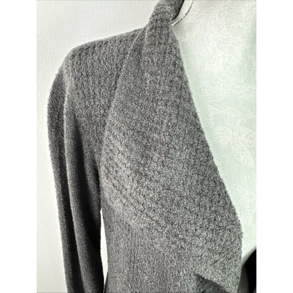 Barefoot Dreams Women's M CozyChic Lite Open Chenille Cardigan Sweater Gray EUC - Picture 3 of 12